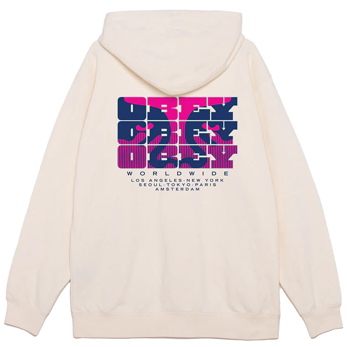 Obey Brick By Brick Hooded Sweater Unbleached Obey Brick By Brick Hooded Sweater Unbleached