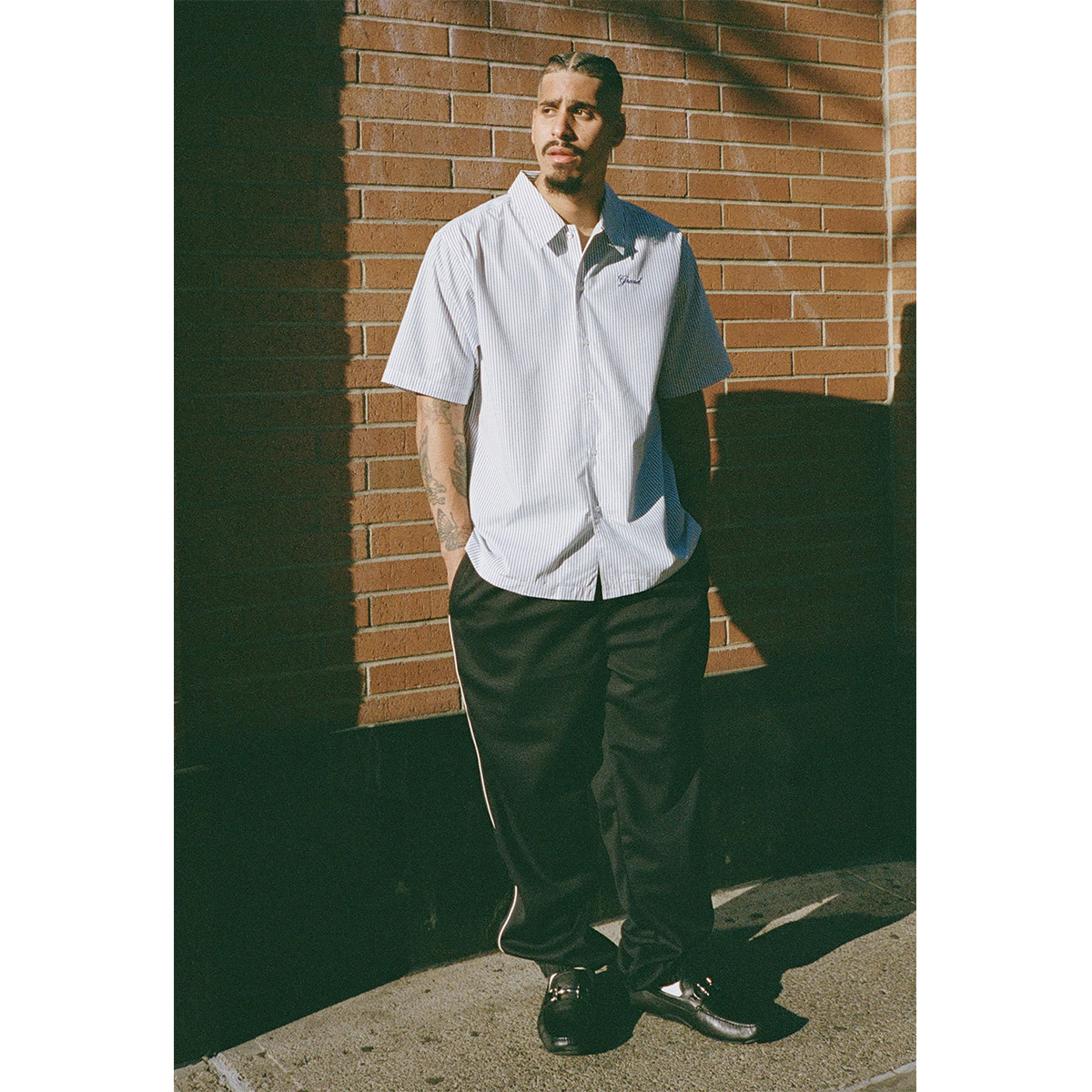 Grand Collection Striped Poplin Shirt Blue/White Grand Collection Striped Poplin Shirt Blue/White