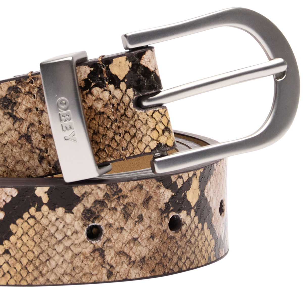 Obey Classic Leather Belt Snake