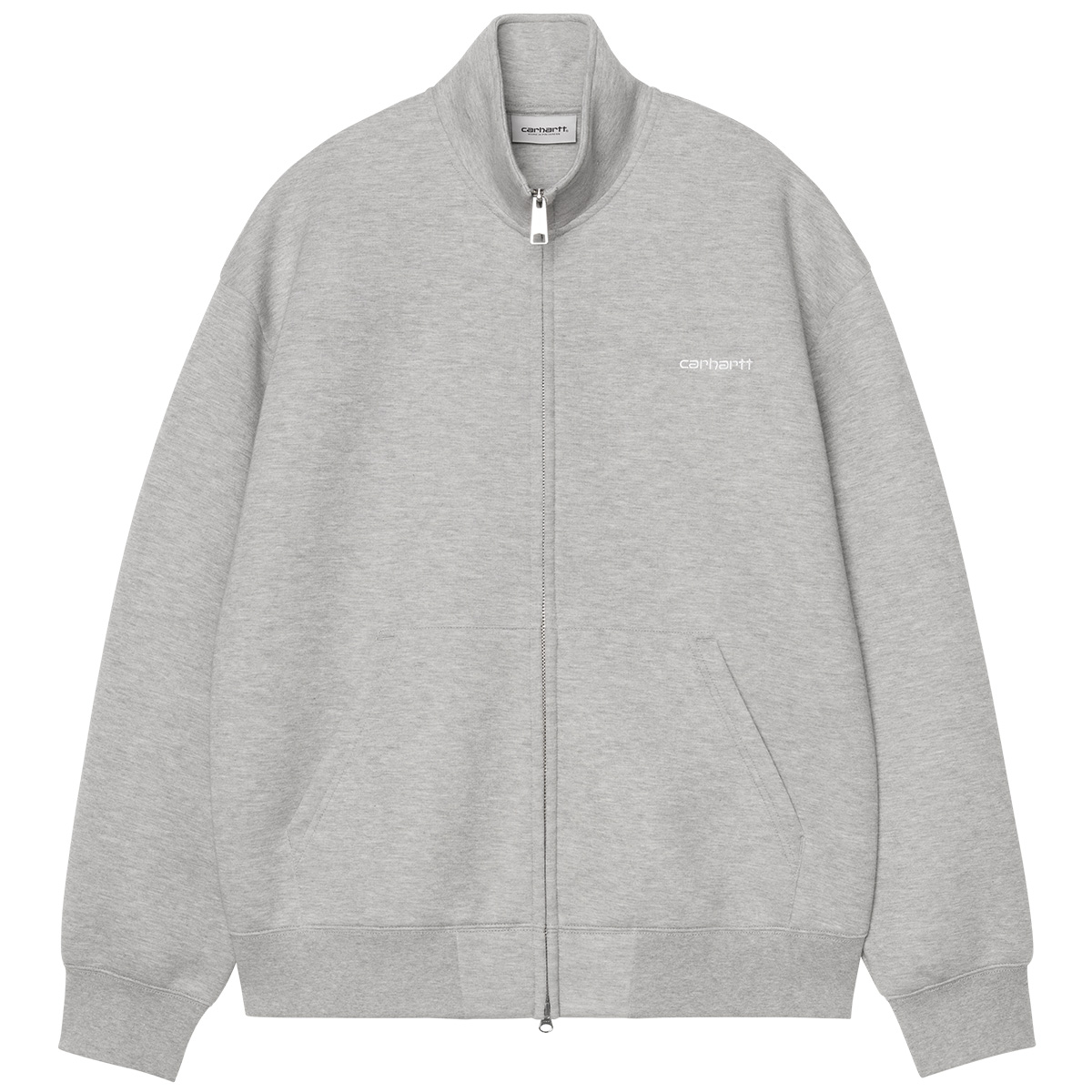 Carhartt WIP Alda Zip Sweater Jacket Grey Heather/White