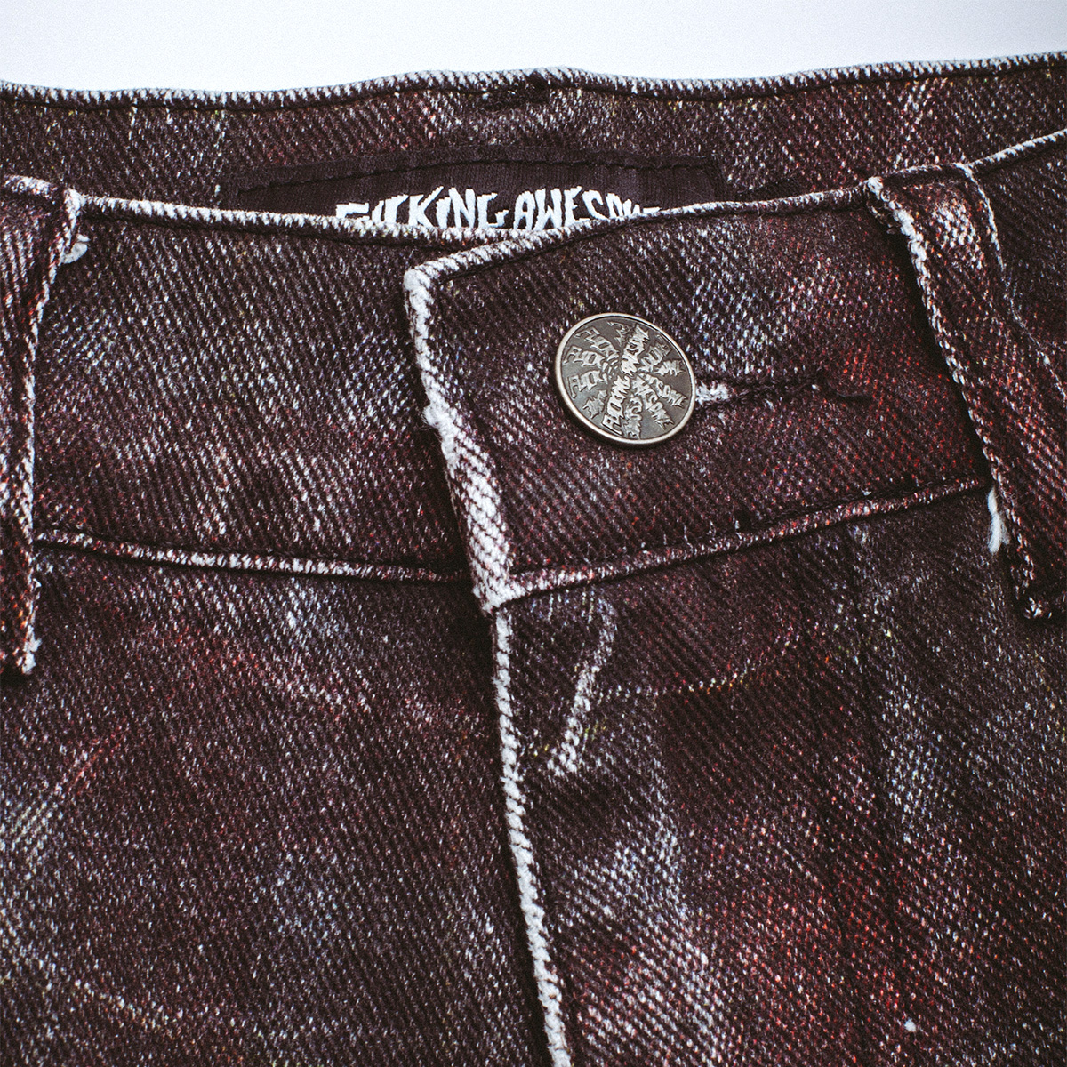 Fucking Awesome Miller Plaid Denim Short Red Plaid Fucking Awesome Miller Plaid Denim Short Red Plaid