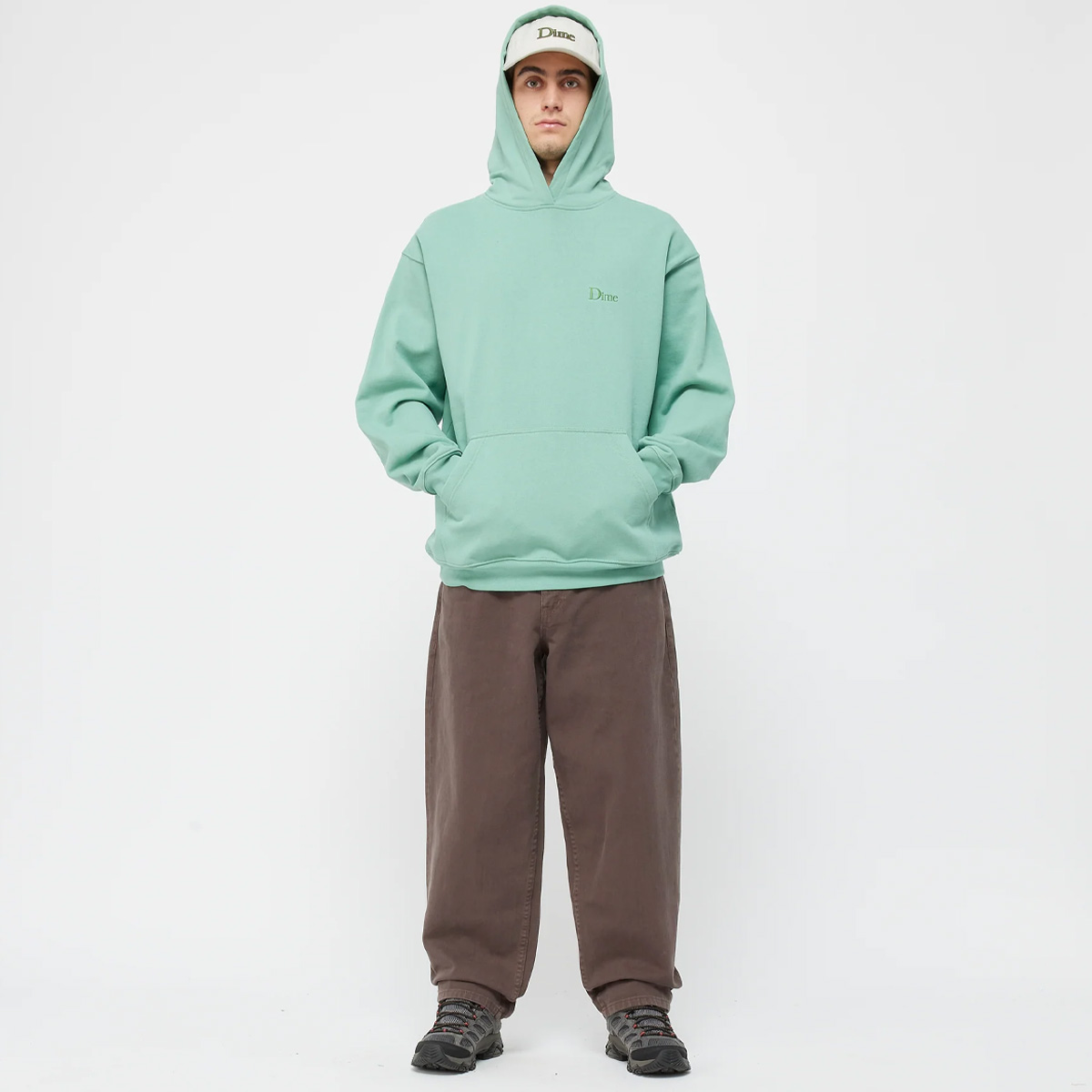 Dime Classic Small Logo Hooded Sweater Seaweed Dime Classic Small Logo Hooded Sweater Seaweed