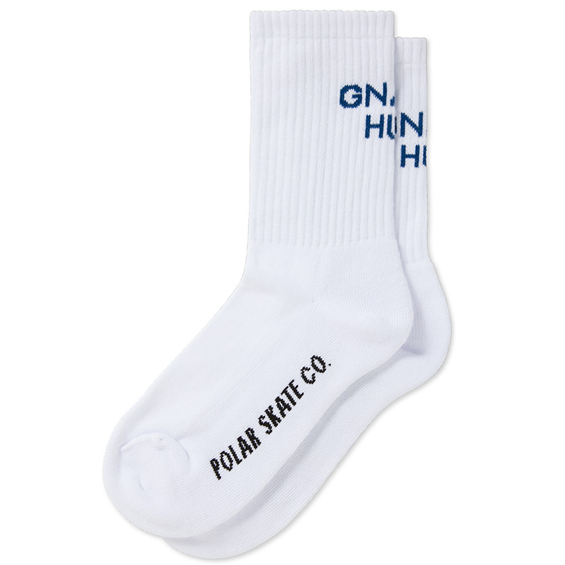 Polar Gnarly Huh! Rib Socks White / Blue