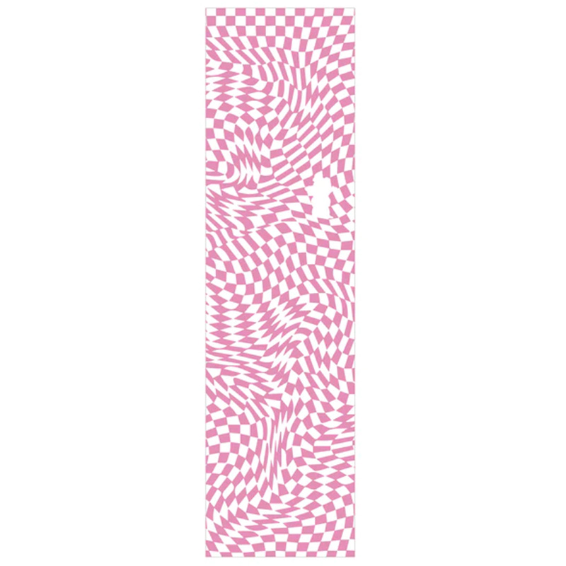 Grizzly Trippy Checkerboard Griptape Sheet Pink 9.0