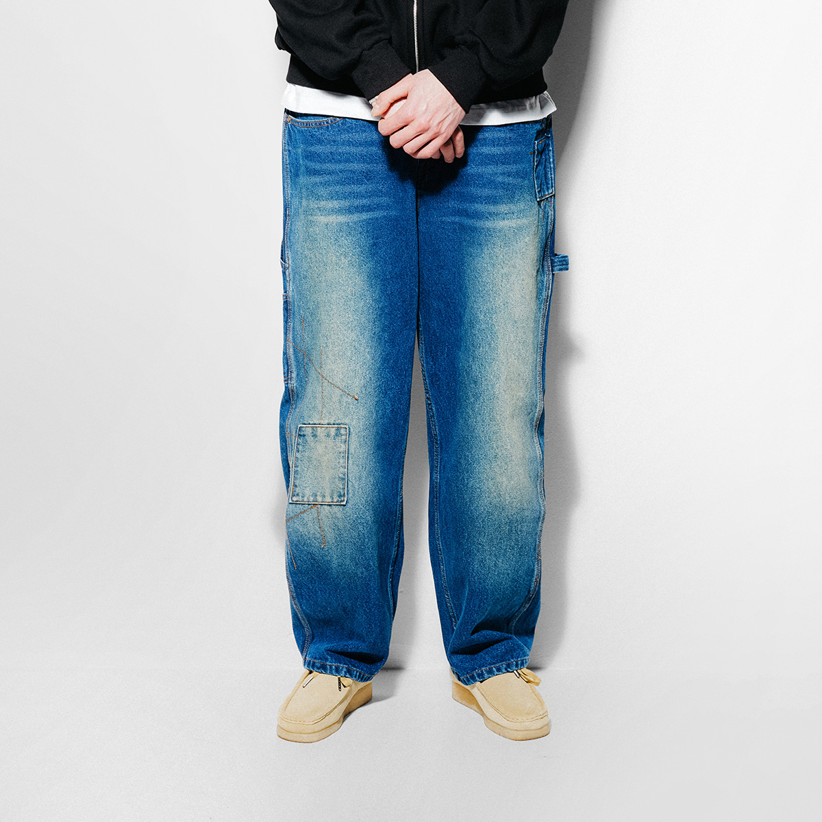 Butter Goods Weathergear Denim Jeans Repaired Indigo Butter Goods Weathergear Denim Jeans Repaired Indigo