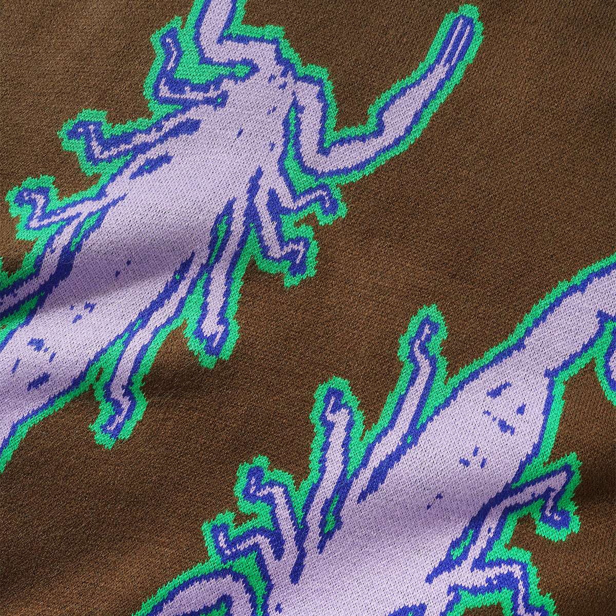 Butter Goods Scorpion Knitted Crewneck Sweater Brown