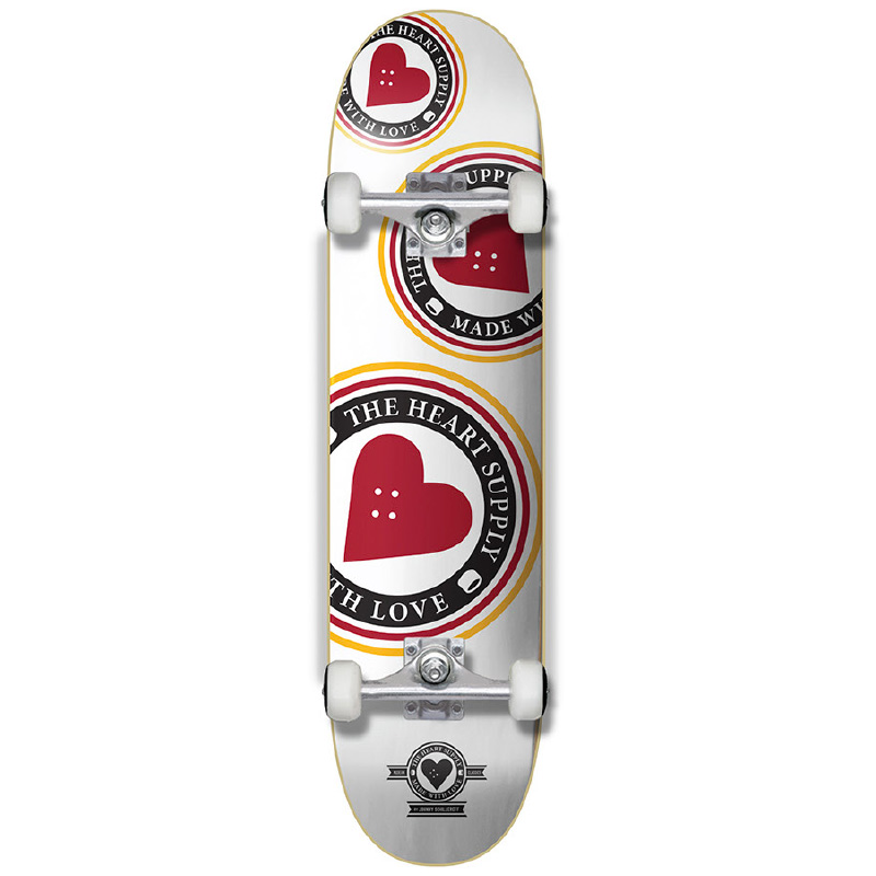 The Heart Supply Orbit Logo Complete Skateboard White 7.75