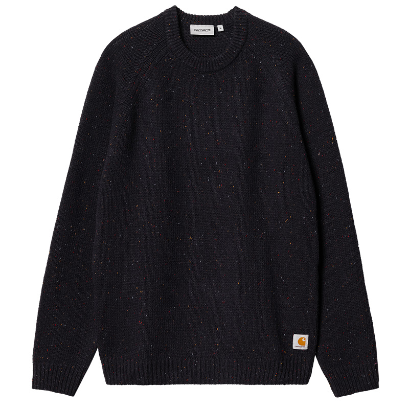 Carhartt WIP Anglistic Sweater Speckled Dark Navy Carhartt WIP Anglistic Sweater Speckled Dark Navy