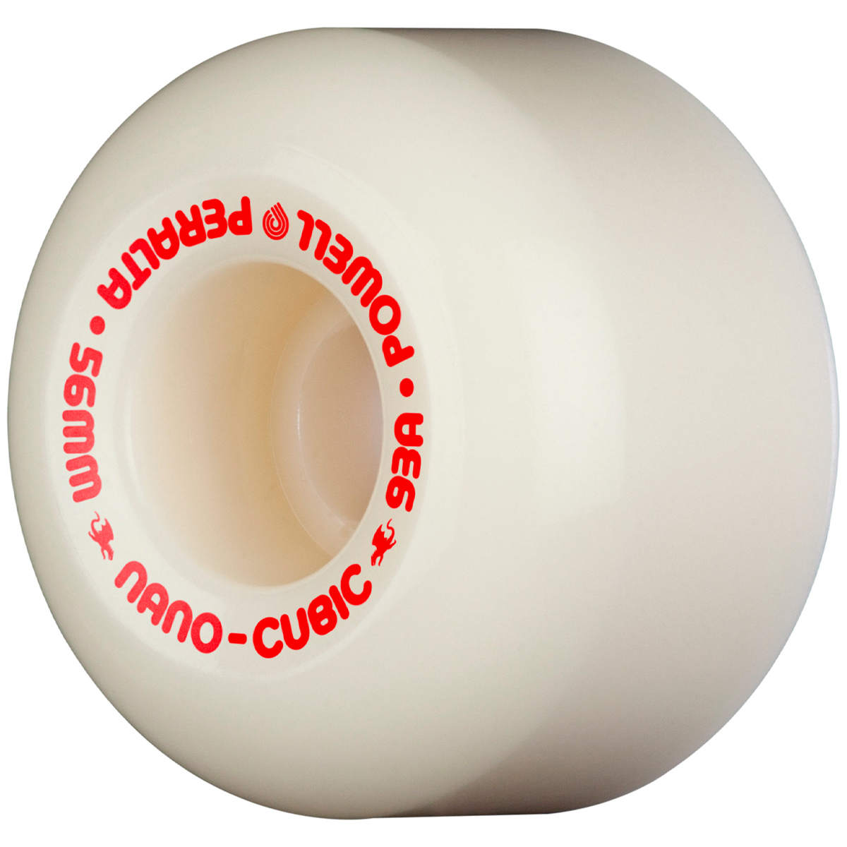 Powell Peralta Dragon Formula Nano Cubic Wheels White/Red 93A 56mm x 37mm