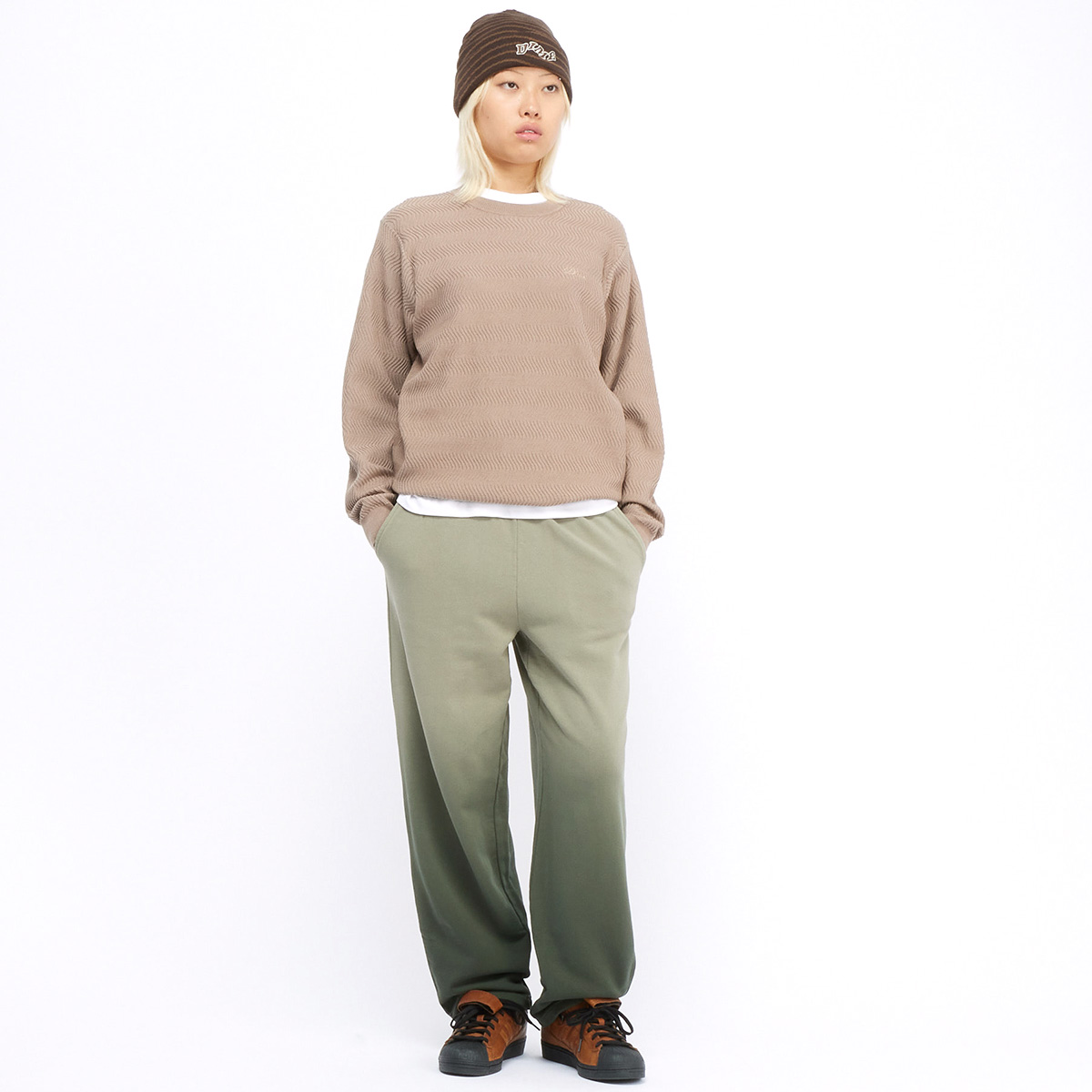 Dime Wave Cable Knit Sweater Tan Dime Wave Cable Knit Sweater Tan
