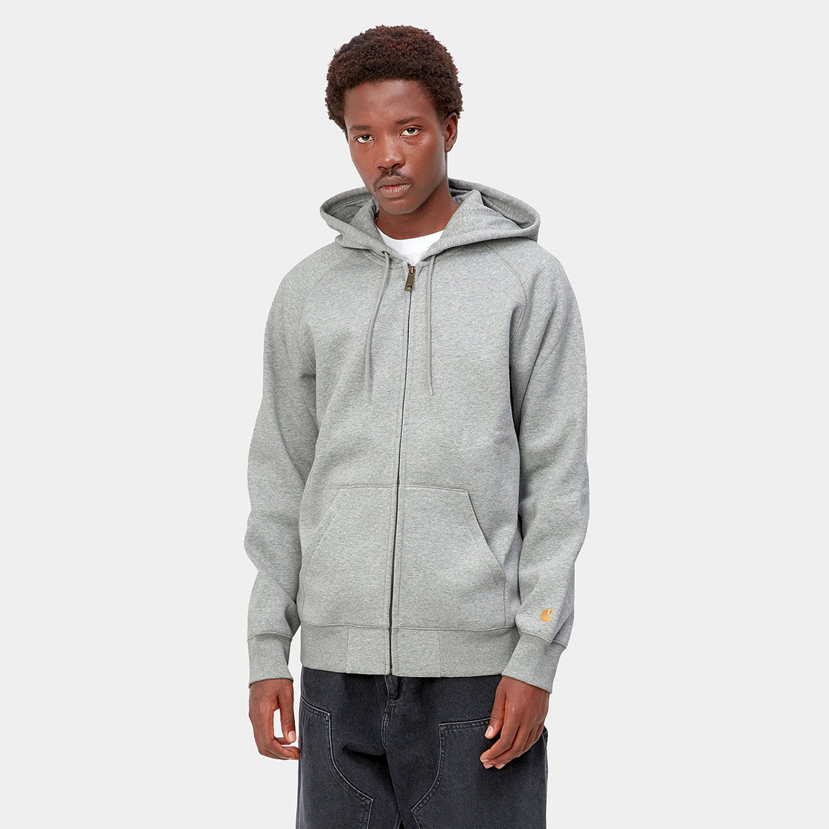 Carhartt WIP Hooded Chase Jacket Grey Heather/Gold Carhartt WIP Hooded Chase Jacket Grey Heather/Gold
