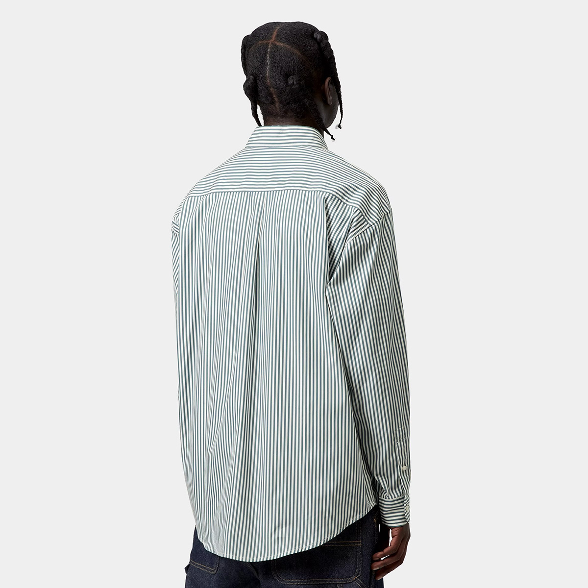 Carhartt WIP Daldry Longsleeve Shirt Daldry Stripe Office Blue/Wax