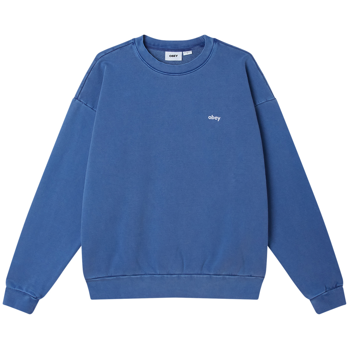 Obey Lowercase Pigment Crewneck Sweater Pigment Electric Indigo