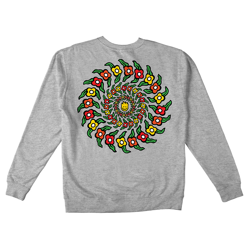 Spitfire Gonz Flower Swirl Crewneck Sweater Grey Heather