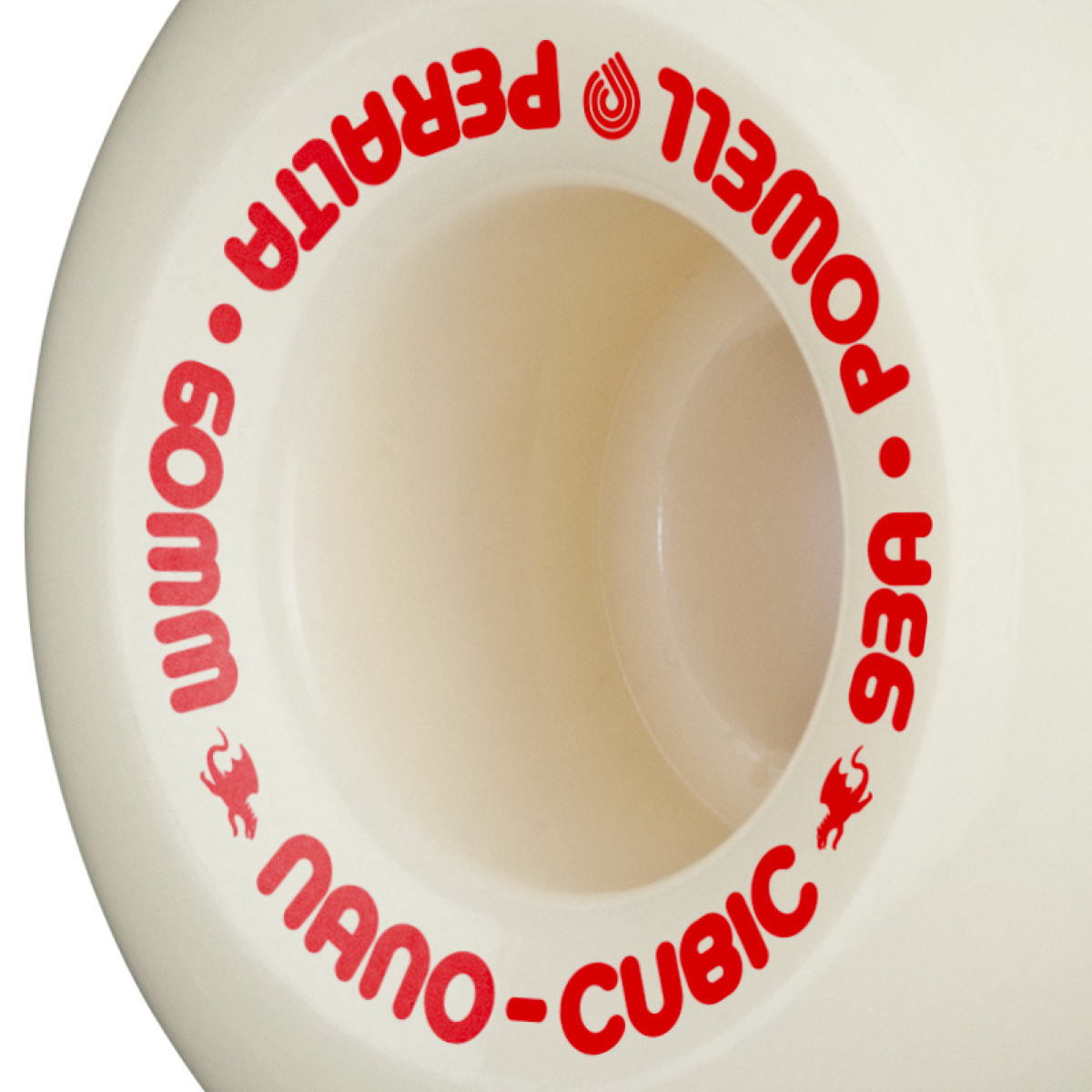 Powell Peralta Dragon Formula Nano Cubic Wheels White/Red 93A 60mm x 38mm
