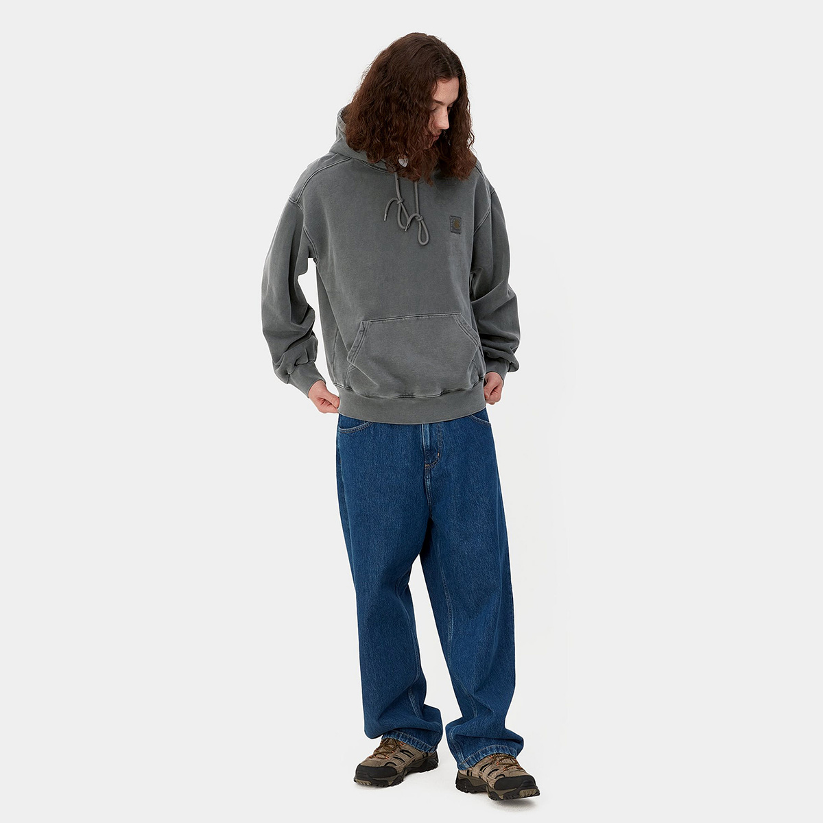 Carhartt WIP Hooded Vista Sweater Graphite Garment Dyed Carhartt WIP Hooded Vista Sweater Graphite Garment Dyed