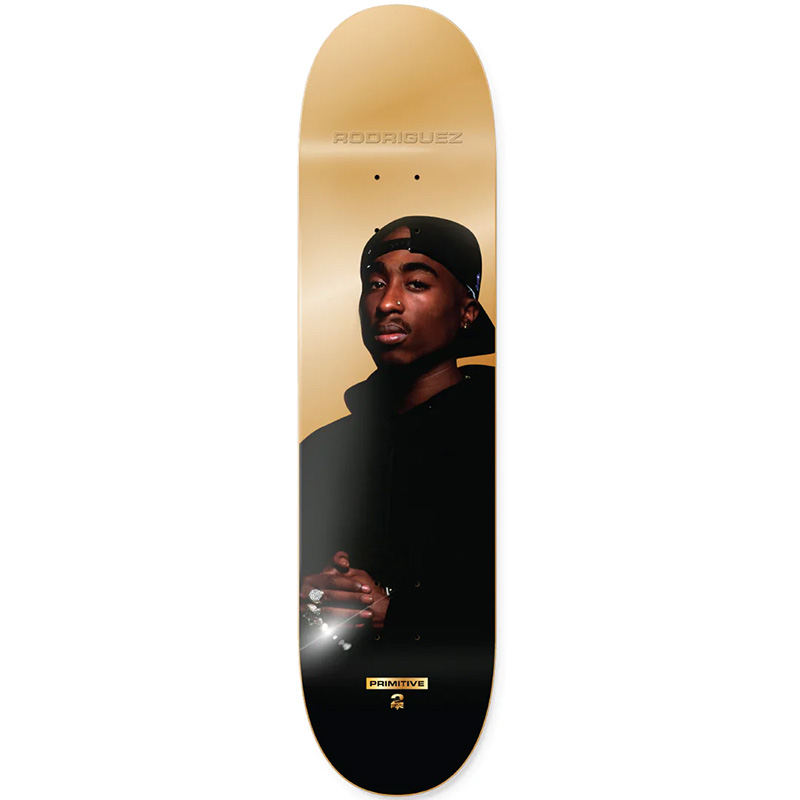 Primitive X Tupac Rodriguez Shine Skateboard Deck Gold 8.0 Primitive X Tupac Rodriguez Shine Skateboard Deck Gold 8.0