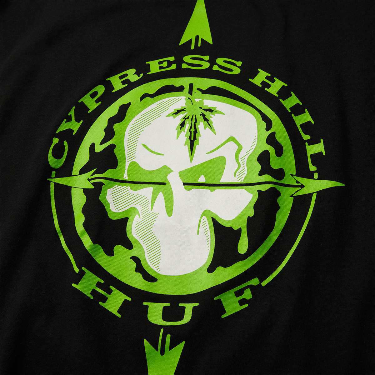 HUF X Cypress Hill Blunted Compass T-Shirt Black HUF X Cypress Hill Blunted Compass T-Shirt Black