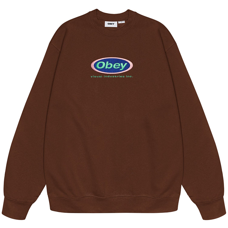 Obey Inc Crewneck Sweater Sepia