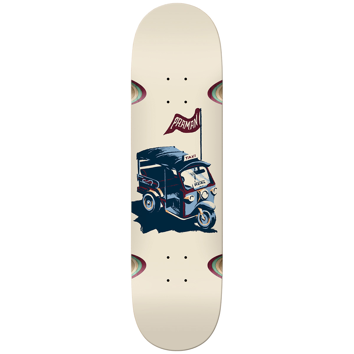 Real Praman Transport Skateboard Deck Wheel Wells 8.5 Real Praman Transport Skateboard Deck Wheel Wells 8.5