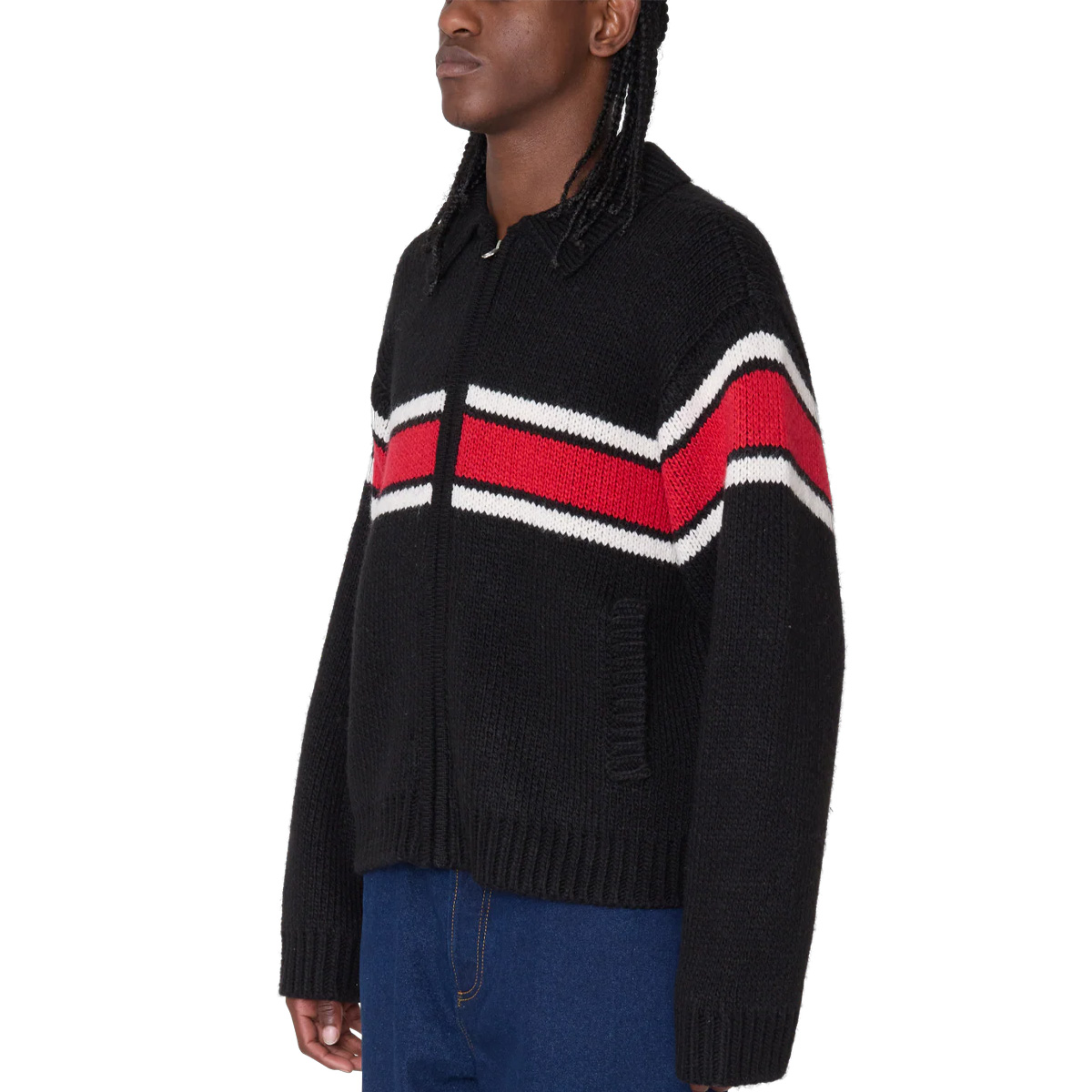Obey Bernard Zip Up Sweater Black