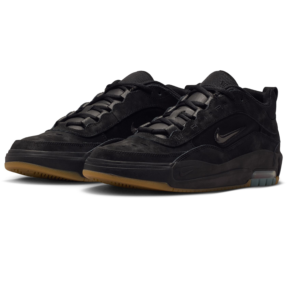 Nike SB Air Max Ishod Black/Black-Black-Black-Gum Lt Brown-Safety Orange