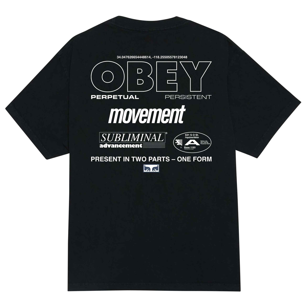 Obey Persistent Movement T-Shirt Pigment True Vintage Black Obey Persistent Movement T-Shirt Pigment True Vintage Black