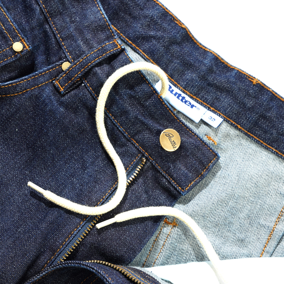 Butter Goods Wide Cut Denim Jeans Selvedge Blue Butter Goods Wide Cut Denim Jeans Selvedge Blue