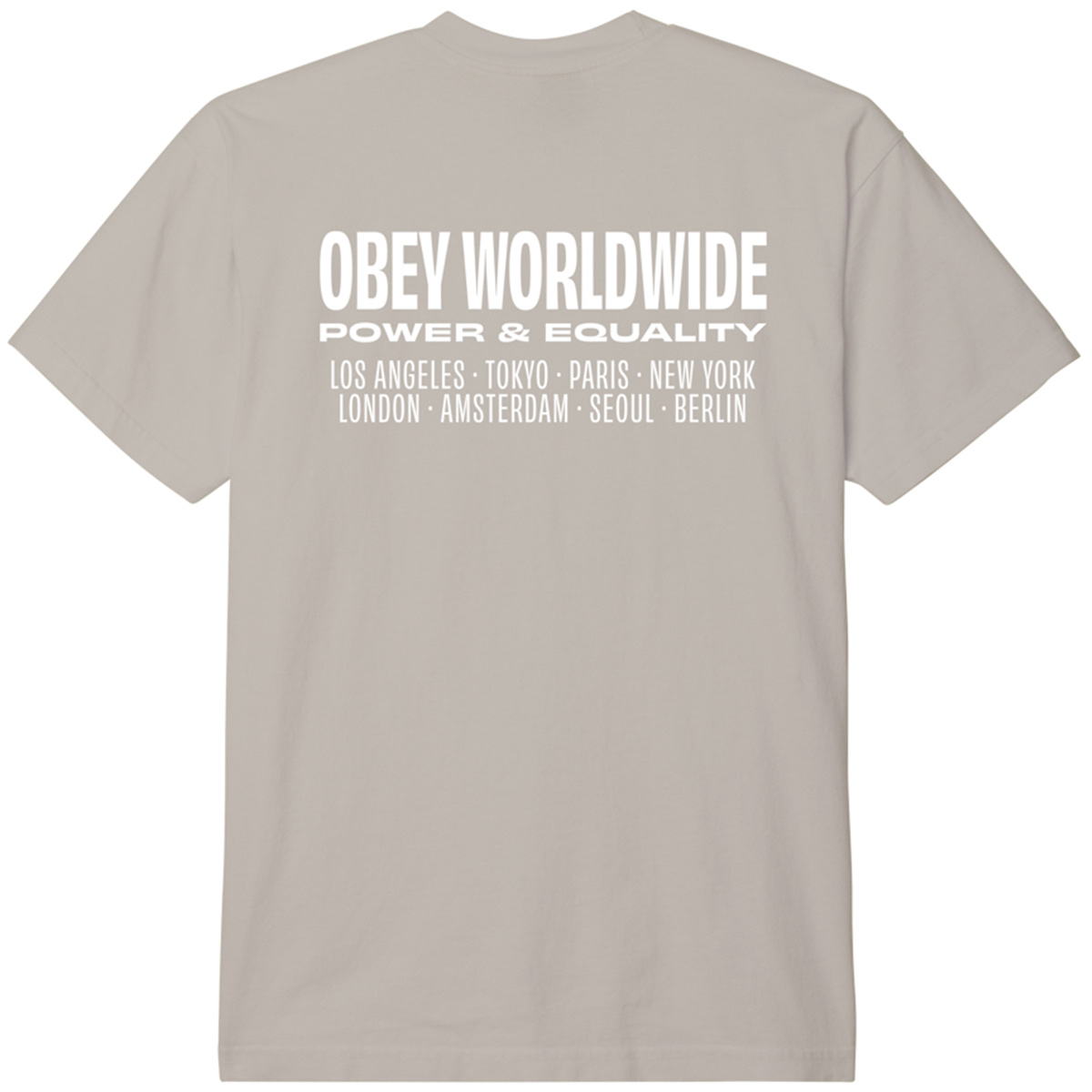 Obey Worldwide Power & Equality T-Shirt Silver Grey Obey Worldwide Power & Equality T-Shirt Silver Grey