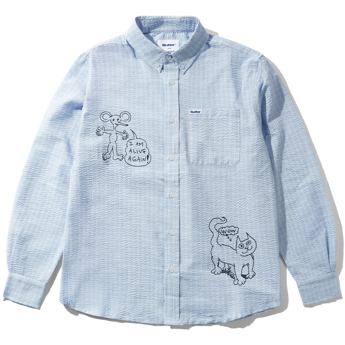 Butter Goods x Daniel Johnston Alive Again Shirt Light Blue