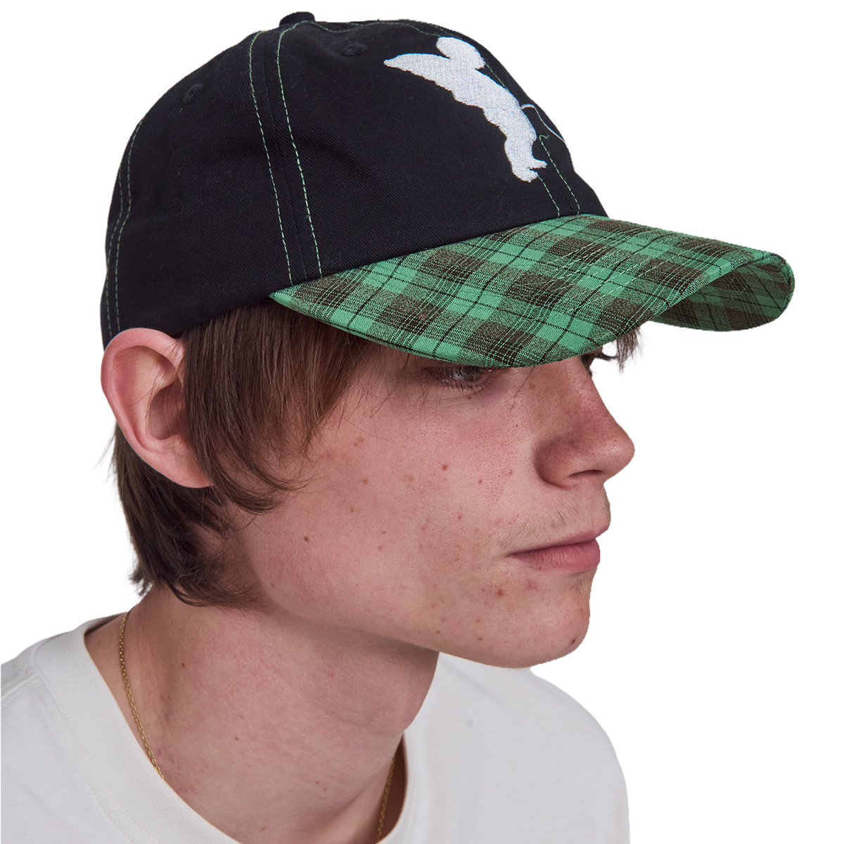 Token Pissing Angel Cap Black Green Plaid