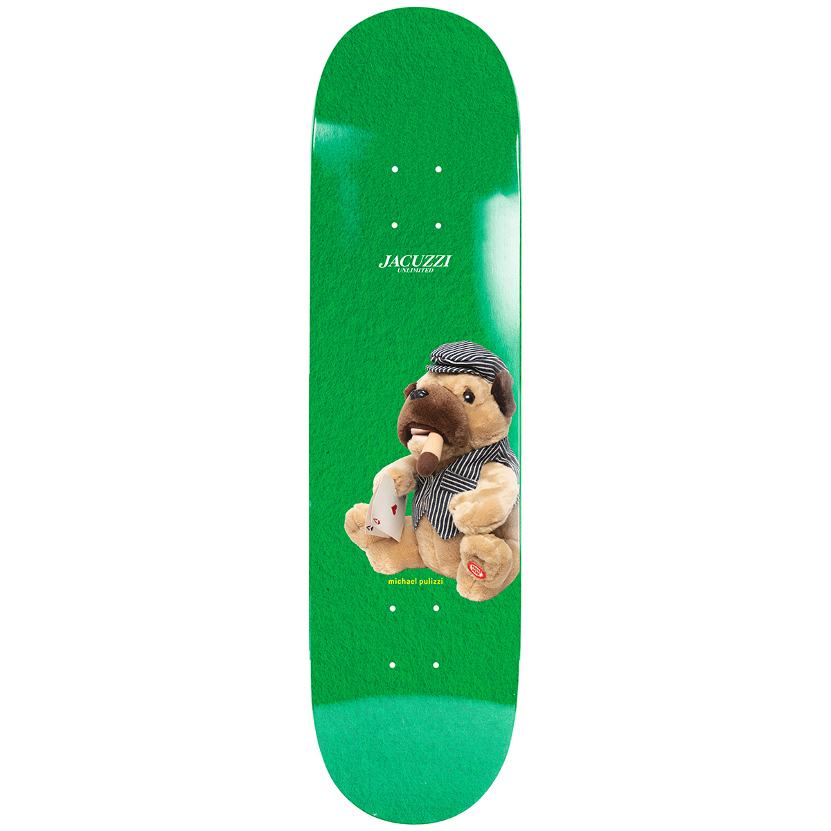 Jacuzzi Michael Pulizzi Know When to Hold Em Skateboard Deck Green 8.375