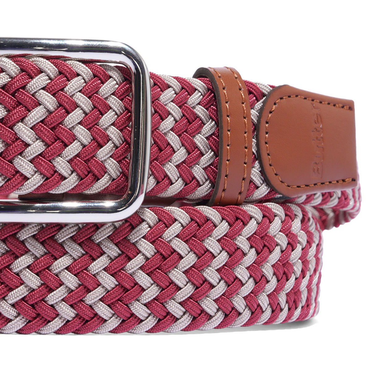 Butter Goods Braided Belt Natural/Red