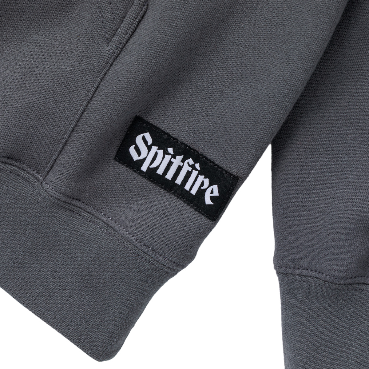 Spitfire Molotov Angel Embroided Custom Hooded Sweater Solid Charcoal