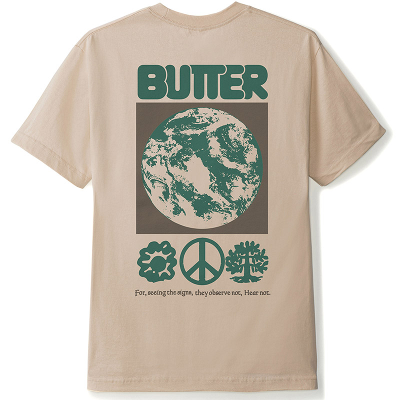 Butter Goods Peace On Earth T-shirt Sand Butter Goods Peace On Earth T-shirt Sand