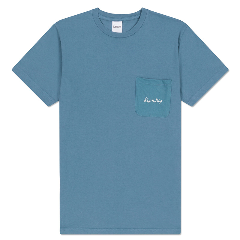 RIPNDIP Nerma Lisa Pocket T-Shirt Light Slate RIPNDIP Nerma Lisa Pocket T-Shirt Light Slate