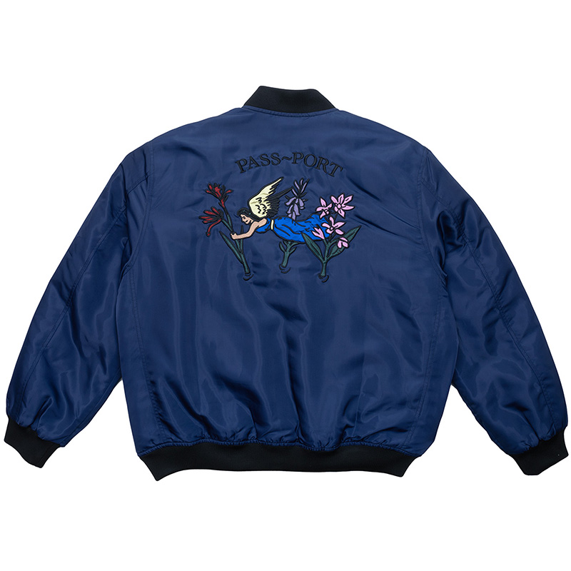 Pass Port Gardening Satin Jacket Navy Pass Port Gardening Satin Jacket Navy