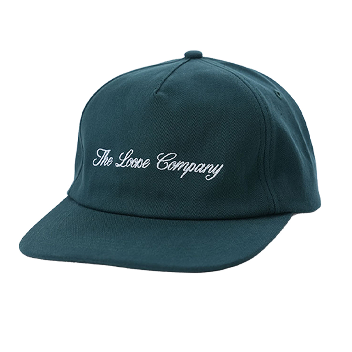The Loose Company Script Logo Unconstructed 5 Panel Forest Green