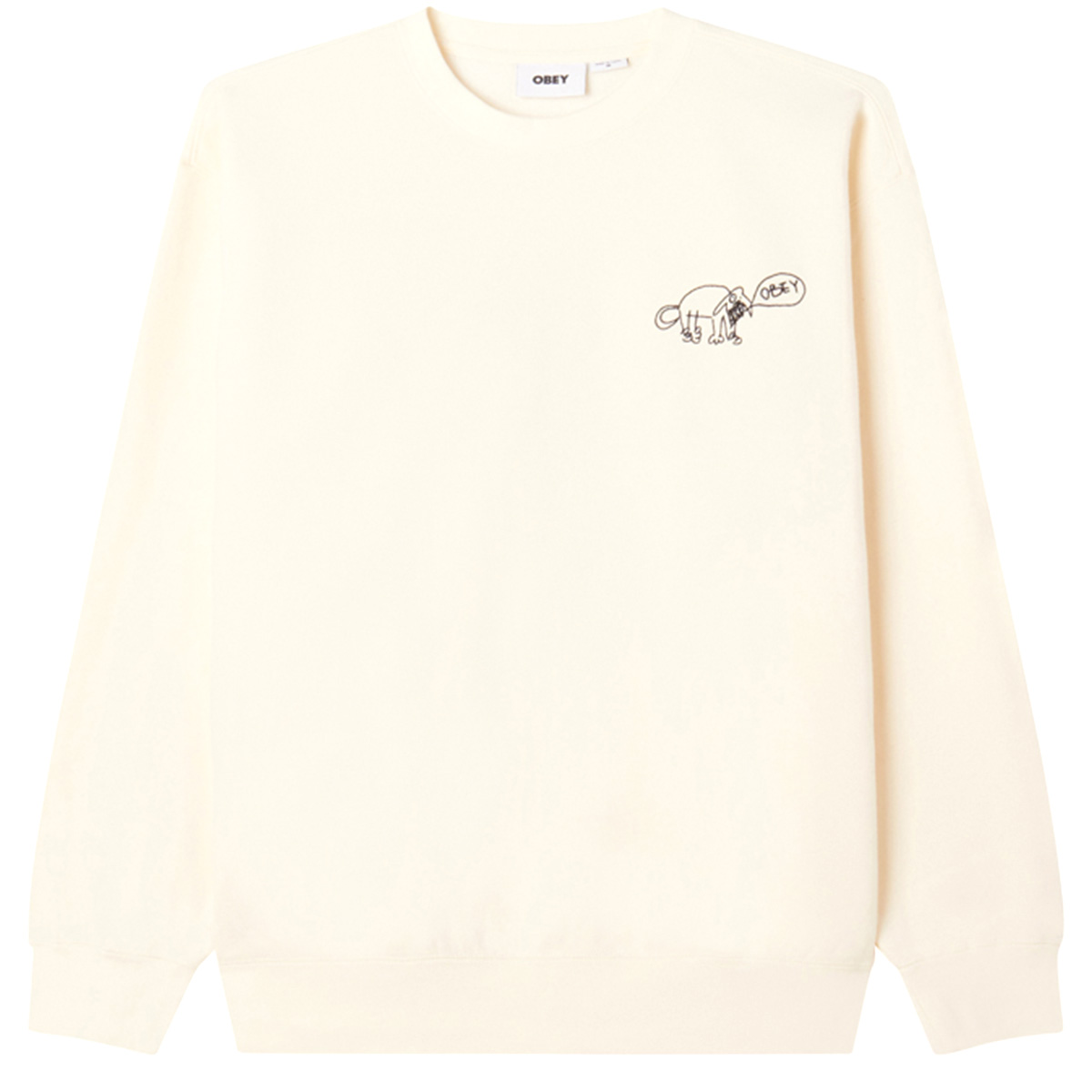 Obey Dog Doodle Crewneck Sweater Unbleached