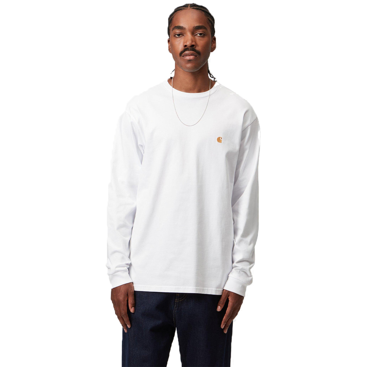Carhartt WIP Chase Longsleeve T-Shirt White/Gold