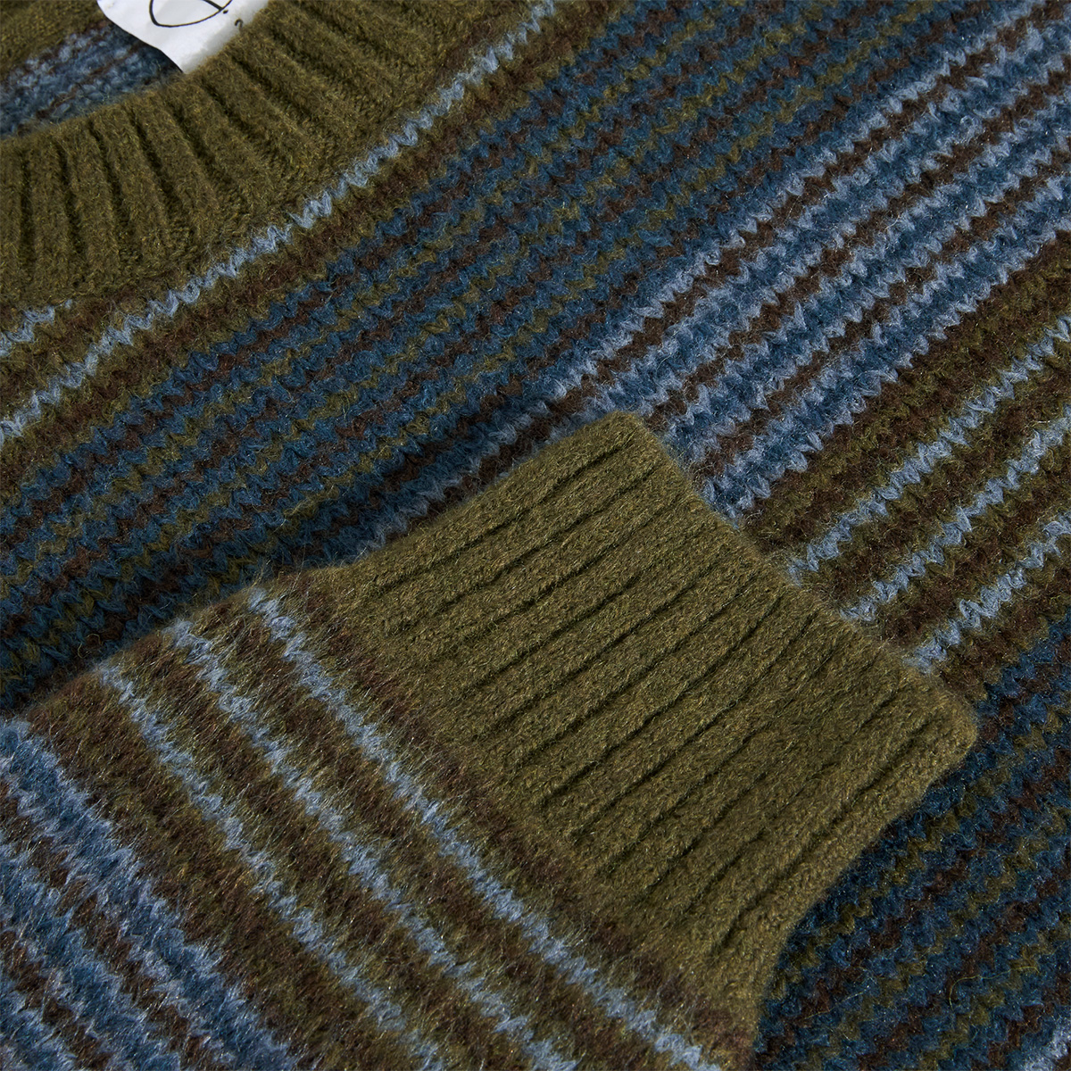 Polar George Knit Sweater Blue Green Stripe Polar George Knit Sweater Blue Green Stripe