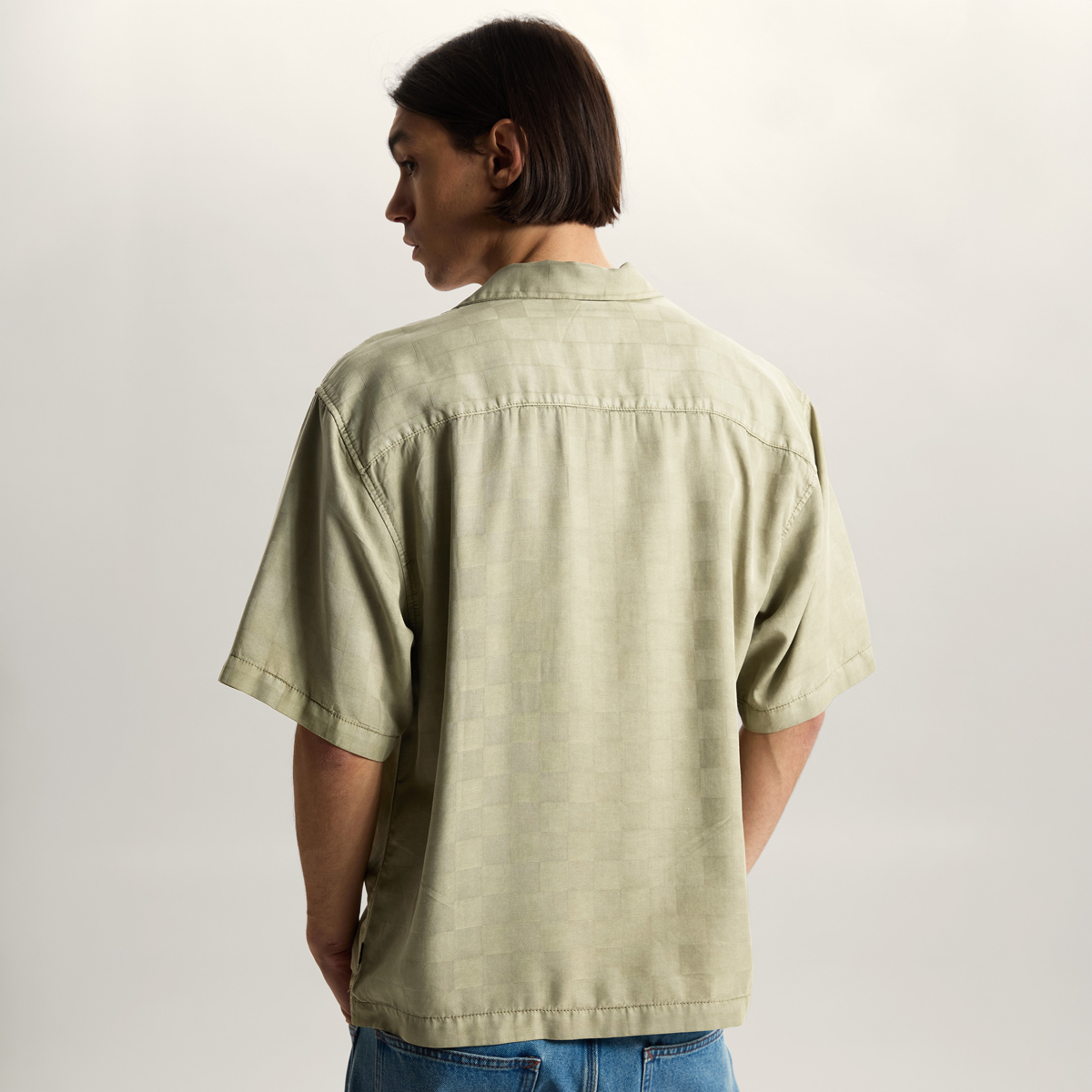 Vans Van Doren Tencel Check Camp Shirt Soft Sage