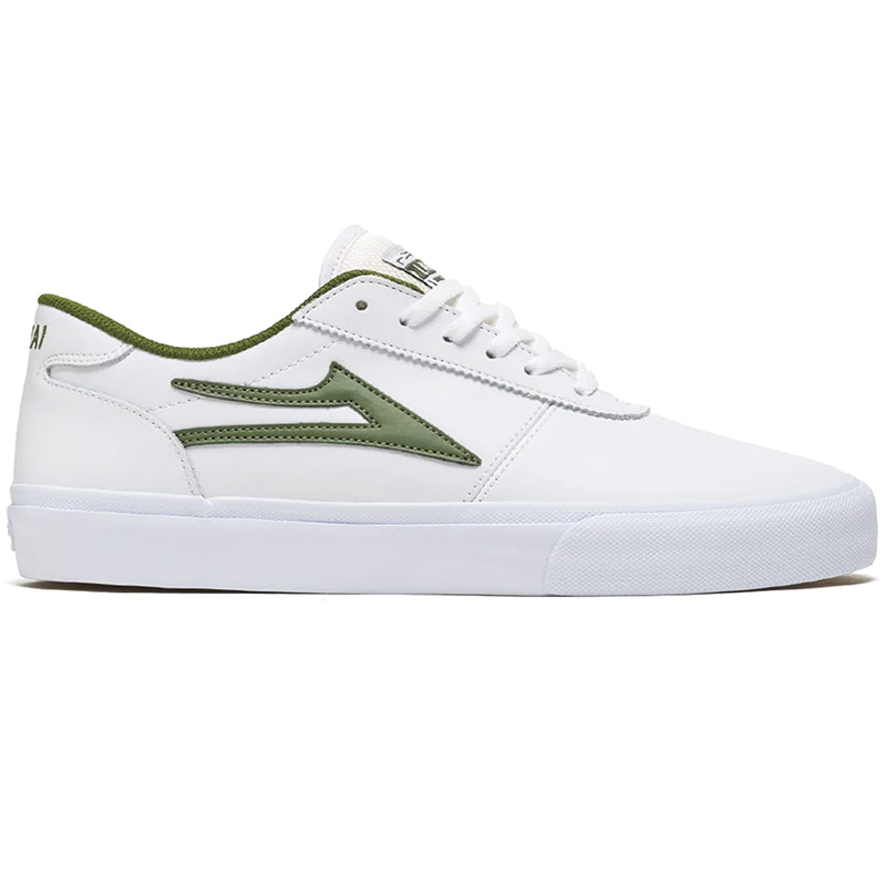 Lakai Manchester White/Olive Leather