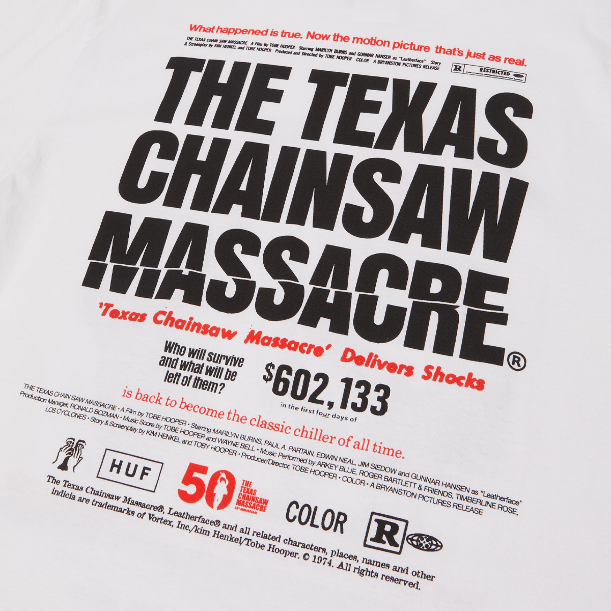 HUF x Chainsaw Box Office T-Shirt White HUF x Chainsaw Box Office T-Shirt White