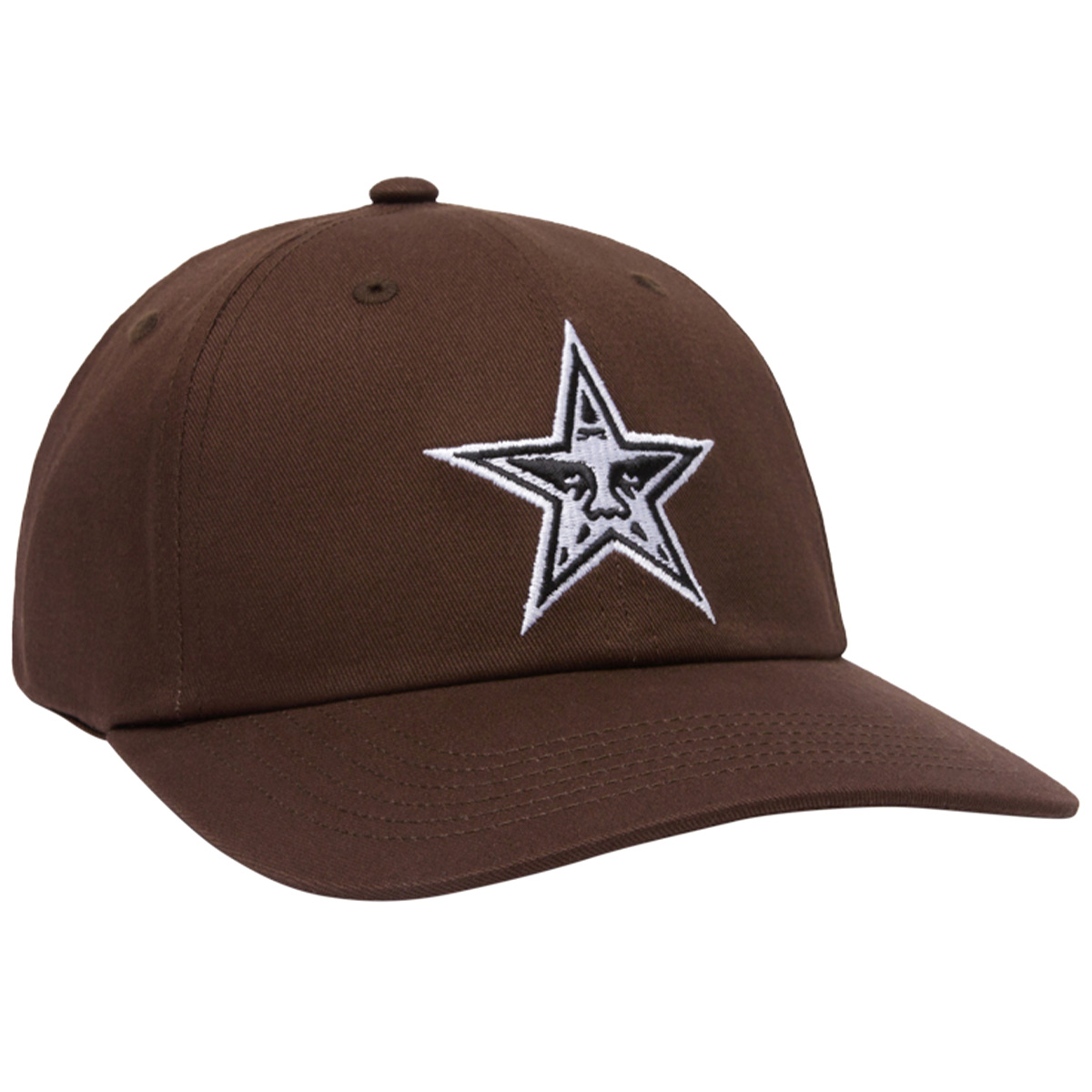 Obey Star 6 Panel Cap Velcro Back Dark Brown Obey Star 6 Panel Cap Velcro Back Dark Brown