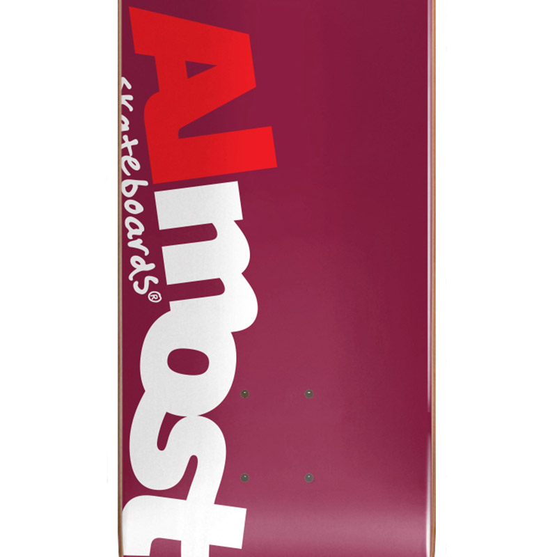 Almost Most HYB Skateboard Deck Burgundy 8.0