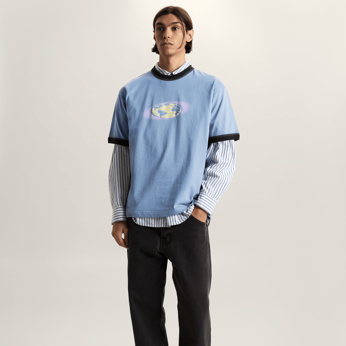 Vans Pixel Globe T-Shirt Glacial Slate