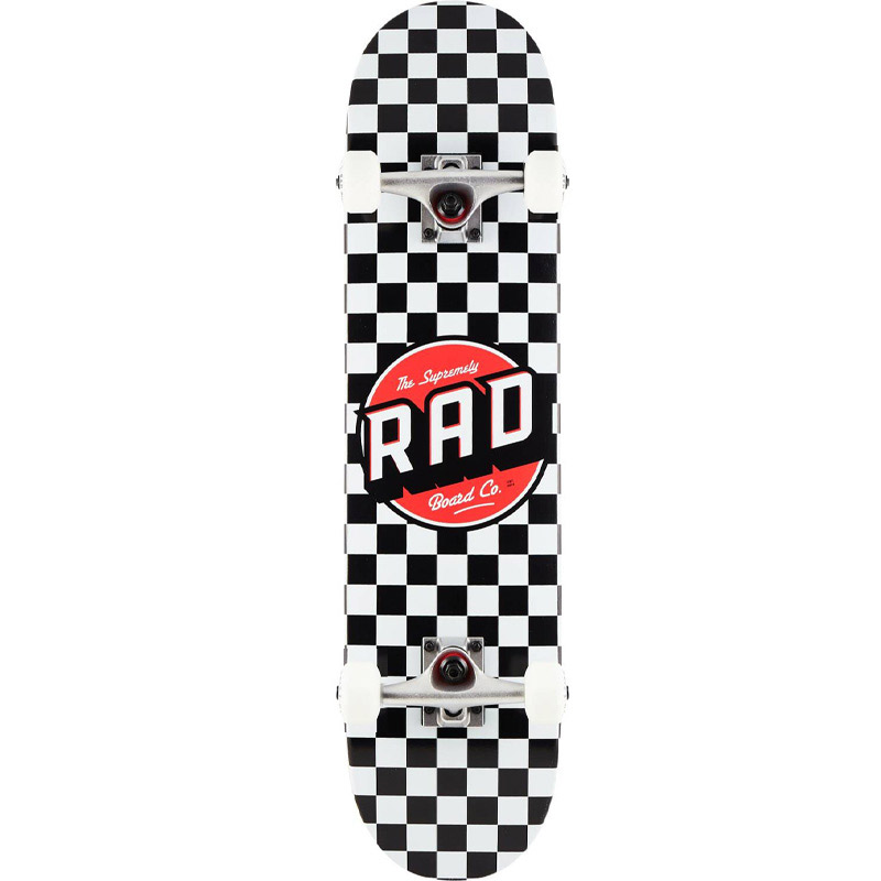 Rad Checkers 2 Dude Crew Comp. Skateboard Black/White 7.75