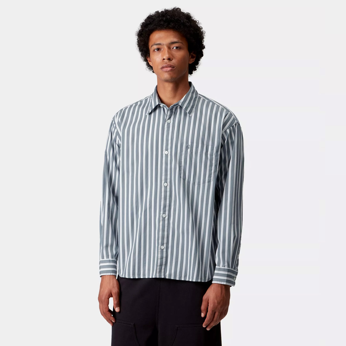 Carhartt WIP Malden Longsleeve Shirt Malden Stripe Angelite