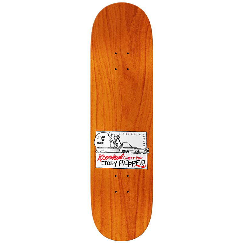 Krooked Joey Pepper Guest Pro Skateboard Deck Yellow 8.25 Krooked Joey Pepper Guest Pro Skateboard Deck Yellow 8.25